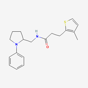 molecular formula C19H24N2OS B2562879 3-(3-methylthiophen-2-yl)-N-[(1-phenylpyrrolidin-2-yl)methyl]propanamide CAS No. 1797319-63-1