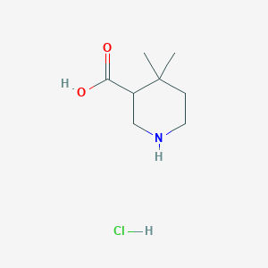 molecular formula C8H16ClNO2 B2562888 4,4-Dimethylpiperidine-3-carboxylic acid hydrochloride CAS No. 2174008-23-0