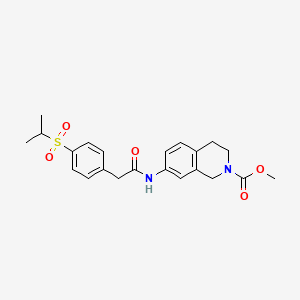 molecular formula C22H26N2O5S B2562892 methyl 7-(2-(4-(isopropylsulfonyl)phenyl)acetamido)-3,4-dihydroisoquinoline-2(1H)-carboxylate CAS No. 1448074-59-6