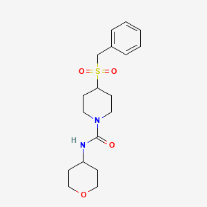 molecular formula C18H26N2O4S B2562902 4-(benzylsulfonyl)-N-(tetrahydro-2H-pyran-4-yl)piperidine-1-carboxamide CAS No. 2034388-31-1