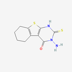 molecular formula C10H11N3OS2 B2562905 3-amino-2-thioxo-2,3,5,6,7,8-hexahydro[1]benzothieno[2,3-d]pyrimidin-4(1H)-one CAS No. 151094-90-5