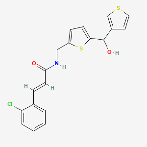 (E)-3-(2-chlorophenyl)-N-((5-(hydroxy(thiophen-3-yl)methyl)thiophen-2-yl)methyl)acrylamide