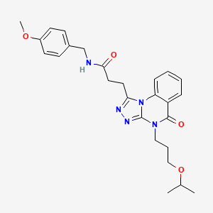 molecular formula C26H31N5O4 B2562917 N-[(4-甲氧基苯基)甲基]-3-{5-氧代-4-[3-(丙-2-氧基)丙基]-4H,5H-[1,2,4]三唑并[4,3-a]喹啉-1-基}丙酰胺 CAS No. 902933-03-3