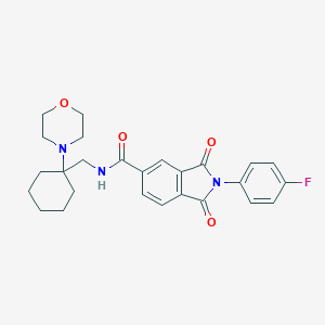 molecular formula C26H28FN3O4 B256297 2-(4-fluorophenyl)-N-{[1-(morpholin-4-yl)cyclohexyl]methyl}-1,3-dioxo-2,3-dihydro-1H-isoindole-5-carboxamide 