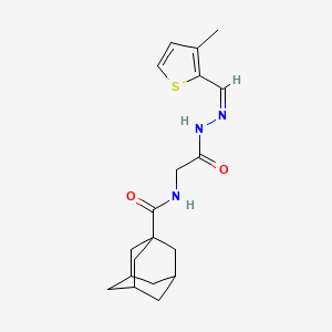 molecular formula C19H25N3O2S B2562973 N-[2-[(2Z)-2-[(3-甲硫代吩-2-基)亚甲基]肼基]-2-氧代乙基]金刚烷-1-甲酰胺 CAS No. 476431-24-0