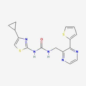 1-(4-Cyclopropylthiazol-2-yl)-3-((3-(thiophen-2-yl)pyrazin-2-yl)methyl)urea