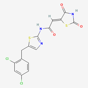 (Z)-N-(5-(2,4-dichlorobenzyl)thiazol-2-yl)-2-(2,4-dioxothiazolidin-5-ylidene)acetamide