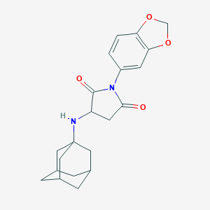 molecular formula C21H24N2O4 B256300 3-(1-Adamantylamino)-1-(1,3-benzodioxol-5-yl)-2,5-pyrrolidinedione 