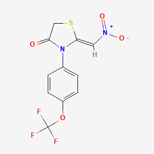 (2Z)-2-(nitromethylidene)-3-[4-(trifluoromethoxy)phenyl]-1,3-thiazolidin-4-one