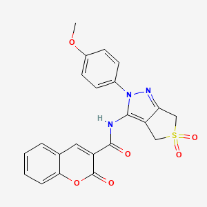N-(2-(4-methoxyphenyl)-5,5-dioxido-4,6-dihydro-2H-thieno[3,4-c]pyrazol-3-yl)-2-oxo-2H-chromene-3-carboxamide