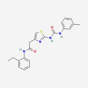 N-(2-ethylphenyl)-2-(2-(3-(m-tolyl)ureido)thiazol-4-yl)acetamide