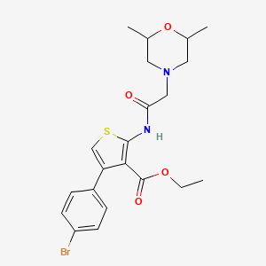 molecular formula C21H25BrN2O4S B2563016 Ethyl 4-(4-bromophenyl)-2-(2-(2,6-dimethylmorpholino)acetamido)thiophene-3-carboxylate CAS No. 670268-60-7