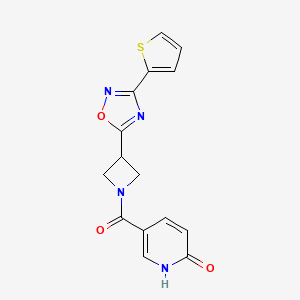 5-(3-(3-(thiophen-2-yl)-1,2,4-oxadiazol-5-yl)azetidine-1-carbonyl)pyridin-2(1H)-one