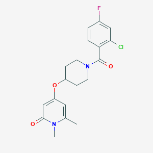 molecular formula C19H20ClFN2O3 B2563025 4-((1-(2-chloro-4-fluorobenzoyl)piperidin-4-yl)oxy)-1,6-dimethylpyridin-2(1H)-one CAS No. 2034313-56-7