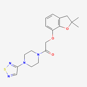 molecular formula C18H22N4O3S B2563032 2-[(2,2-Dimethyl-2,3-dihydro-1-benzofuran-7-yl)oxy]-1-[4-(1,2,5-thiadiazol-3-yl)piperazin-1-yl]ethan-1-one CAS No. 2097921-63-4