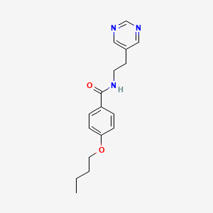 molecular formula C17H21N3O2 B2563040 4-butoxy-N-(2-(pyrimidin-5-yl)ethyl)benzamide CAS No. 2034481-87-1