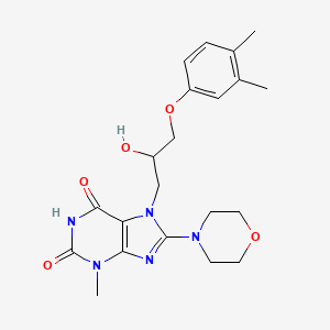 molecular formula C21H27N5O5 B2563041 7-(3-(3,4-dimethylphenoxy)-2-hydroxypropyl)-3-methyl-8-morpholino-1H-purine-2,6(3H,7H)-dione CAS No. 879071-60-0