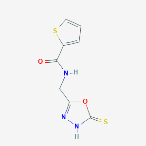 N-((5-mercapto-1,3,4-oxadiazol-2-yl)methyl)thiophene-2-carboxamide