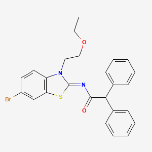 molecular formula C25H23BrN2O2S B2563044 (Z)-N-(6-bromo-3-(2-ethoxyethyl)benzo[d]thiazol-2(3H)-ylidene)-2,2-diphenylacetamide CAS No. 865162-81-8