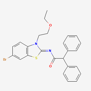 molecular formula C25H23BrN2O2S B2563044 (Z)-N-(6-ブロモ-3-(2-エトキシエチル)ベンゾ[d]チアゾール-2(3H)-イリデン)-2,2-ジフェニルアセトアミド CAS No. 865162-81-8