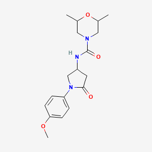 N-(1-(4-methoxyphenyl)-5-oxopyrrolidin-3-yl)-2,6-dimethylmorpholine-4-carboxamide