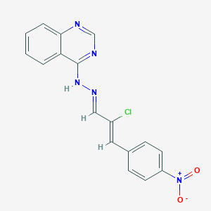 molecular formula C17H12ClN5O2 B256305 2-Chloro-3-(4-nitrophenyl)acrylaldehyde 4-quinazolinylhydrazone 
