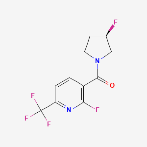 molecular formula C11H9F5N2O B2563056 [(3R)-3-Fluoropyrrolidin-1-yl]-[2-fluoro-6-(trifluoromethyl)pyridin-3-yl]methanone CAS No. 2248495-68-1