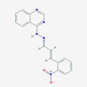 N-[(E)-[(E)-3-(2-nitrophenyl)prop-2-enylidene]amino]quinazolin-4-amine