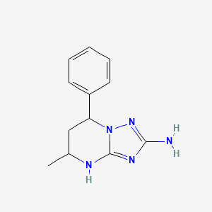 molecular formula C12H15N5 B2563060 5-Metil-7-fenil-4,5,6,7-tetrahidro-[1,2,4]triazolo[1,5-a]pirimidin-2-ilamina CAS No. 330833-68-6