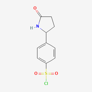 molecular formula C10H10ClNO3S B2563062 4-(5-Oxopyrrolidin-2-yl)benzene-1-sulfonyl chloride CAS No. 1909313-88-7