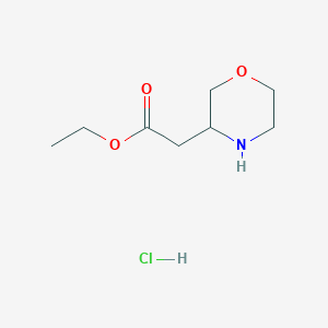 molecular formula C8H16ClNO3 B2563065 2-(吗啉-3-基)乙酸乙酯盐酸盐 CAS No. 761460-01-9