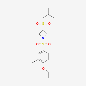 molecular formula C16H25NO5S2 B2563066 1-((4-Ethoxy-3-methylphenyl)sulfonyl)-3-(isobutylsulfonyl)azetidine CAS No. 1797317-00-0