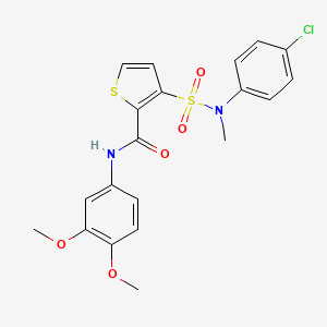 molecular formula C20H19ClN2O5S2 B2563068 3-[(4-chlorophenyl)(methyl)sulfamoyl]-N-(3,4-dimethoxyphenyl)thiophene-2-carboxamide CAS No. 1207047-00-4