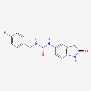 molecular formula C16H14FN3O2 B2563075 1-(4-氟苄基)-3-(2-氧代吲哚-5-基)脲 CAS No. 1173054-34-6
