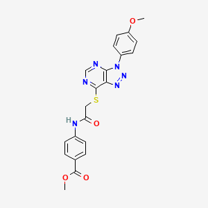 molecular formula C21H18N6O4S B2563087 methyl 4-(2-((3-(4-methoxyphenyl)-3H-[1,2,3]triazolo[4,5-d]pyrimidin-7-yl)thio)acetamido)benzoate CAS No. 863500-55-4
