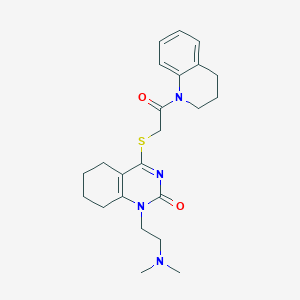 molecular formula C23H30N4O2S B2563089 4-((2-(3,4-dihydroquinolin-1(2H)-yl)-2-oxoethyl)thio)-1-(2-(dimethylamino)ethyl)-5,6,7,8-tetrahydroquinazolin-2(1H)-one CAS No. 941999-12-8