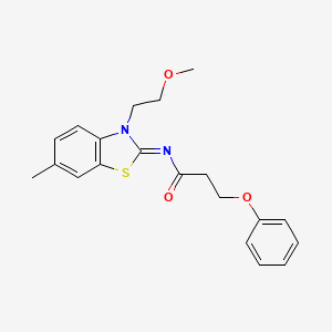 molecular formula C20H22N2O3S B2563096 (Z)-N-(3-(2-methoxyethyl)-6-methylbenzo[d]thiazol-2(3H)-ylidene)-3-phenoxypropanamide CAS No. 864974-97-0
