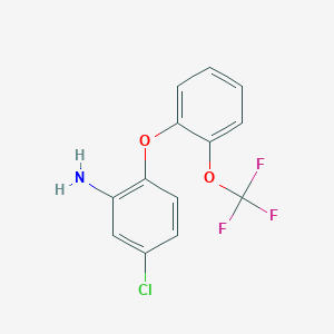 molecular formula C13H9ClF3NO2 B2563097 5-Chloro-2-[2-(trifluoromethoxy)phenoxy]aniline CAS No. 1777120-70-3