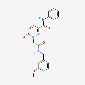 molecular formula C21H20N4O4 B2563102 1-(2-((3-methoxybenzyl)amino)-2-oxoethyl)-6-oxo-N-phenyl-1,6-dihydropyridazine-3-carboxamide CAS No. 1171718-43-6