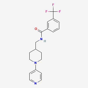 molecular formula C19H20F3N3O B2563112 N-((1-(pyridin-4-yl)pipéridin-4-yl)méthyl)-3-(trifluorométhyl)benzamide CAS No. 2034507-87-2