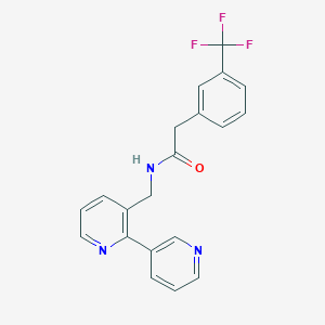 molecular formula C20H16F3N3O B2563113 N-([2,3'-bipyridin]-3-ylmethyl)-2-(3-(trifluoromethyl)phenyl)acetamide CAS No. 2034543-31-0