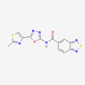molecular formula C13H8N6O2S2 B2563121 N-(5-(2-methylthiazol-4-yl)-1,3,4-oxadiazol-2-yl)benzo[c][1,2,5]thiadiazole-5-carboxamide CAS No. 1251583-51-3