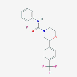 molecular formula C18H16F4N2O2 B2563122 N-(2-fluorophenyl)-2-(4-(trifluoromethyl)phenyl)morpholine-4-carboxamide CAS No. 1396878-80-0