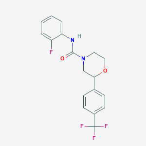 molecular formula C18H16F4N2O2 B2563122 N-(2-fluorophenyl)-2-[4-(trifluoromethyl)phenyl]morpholine-4-carboxamide CAS No. 1396878-80-0