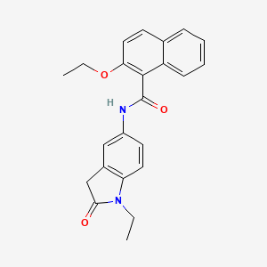 molecular formula C23H22N2O3 B2563125 2-ethoxy-N-(1-ethyl-2-oxoindolin-5-yl)-1-naphthamide CAS No. 921773-51-5