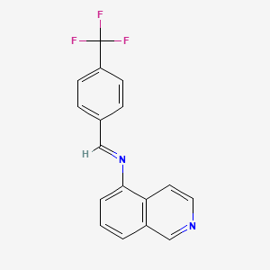 molecular formula C17H11F3N2 B2563129 N-{(E)-[4-(三氟甲基)苯基]亚甲基}-5-异喹啉胺 CAS No. 386717-03-9