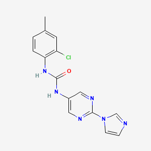 molecular formula C15H13ClN6O B2563132 1-(2-(1H-imidazol-1-yl)pyrimidin-5-yl)-3-(2-chloro-4-methylphenyl)urea CAS No. 1421462-60-3