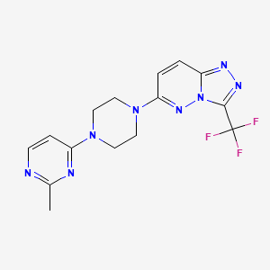 molecular formula C15H15F3N8 B2563134 6-[4-(2-Methylpyrimidin-4-yl)piperazin-1-yl]-3-(trifluoromethyl)-[1,2,4]triazolo[4,3-b]pyridazine CAS No. 2380067-20-7