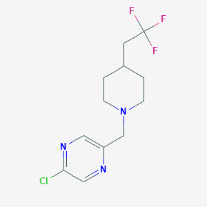molecular formula C12H15ClF3N3 B2563136 2-Chloro-5-{[4-(2,2,2-trifluoroethyl)piperidin-1-yl]methyl}pyrazine CAS No. 2094941-96-3