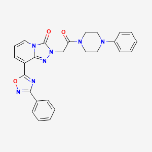 molecular formula C26H23N7O3 B2563140 2-(2-azepan-1-yl-2-oxoethyl)-6-[(2-methyl-2,3-dihydro-1H-indol-1-yl)carbonyl]pyridazin-3(2H)-one CAS No. 1251572-84-5